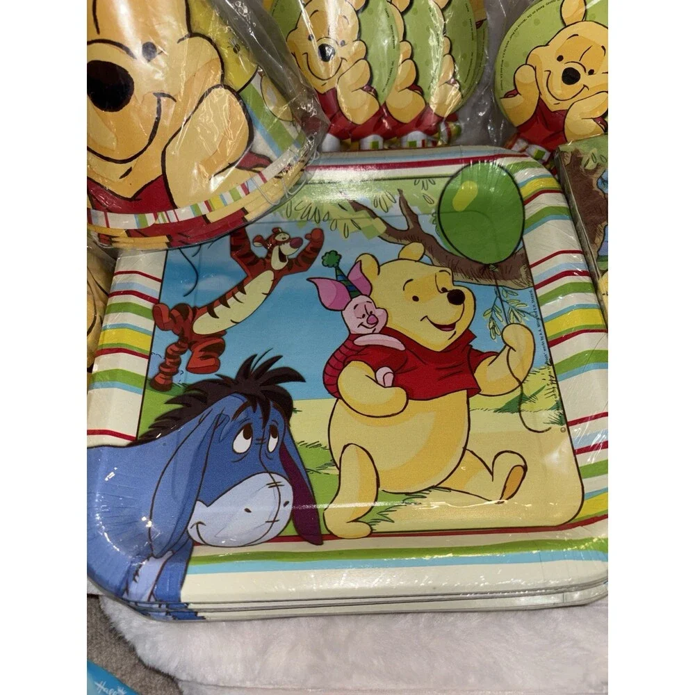 Vintage Hallmark Disney Winnie the Pooh Birthday Party Supplies Lot Plates Napki